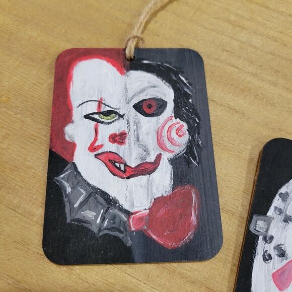 Handpainted Horror Inspired Ornaments Ghostface/Jigsaw/Pennywise/Jason - Picture 4 of 4